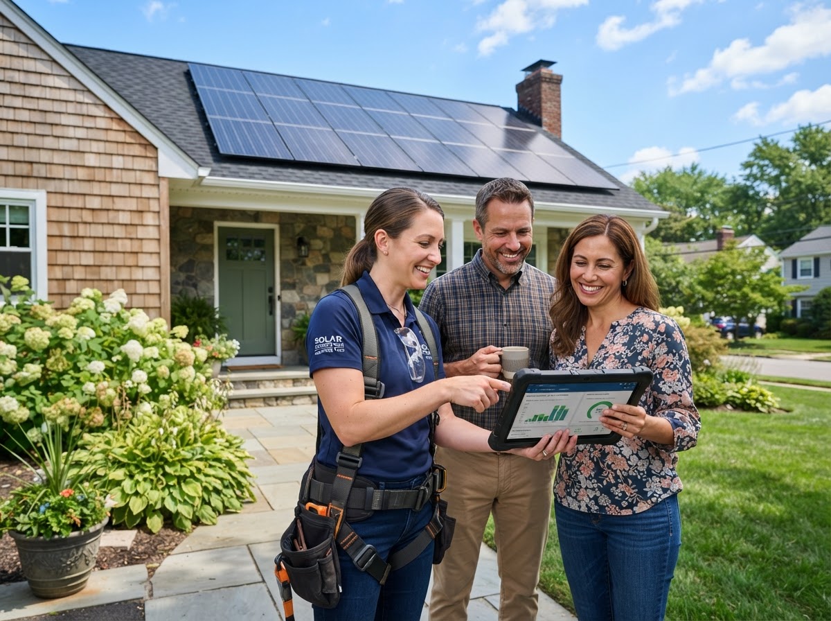 ABC Solar Solutions certified installer consulting with homeowners