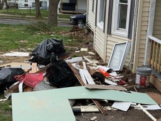 Construction pile hauled in Westfield MA