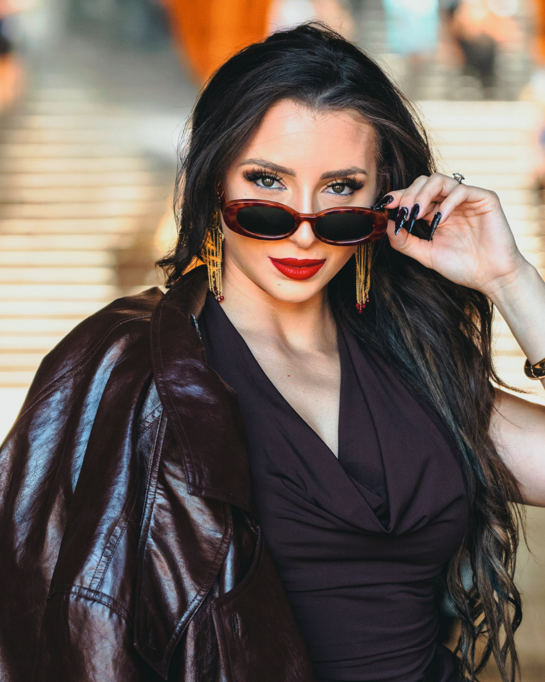 Daniela with sunglasses, keeping launches fabulous and honest