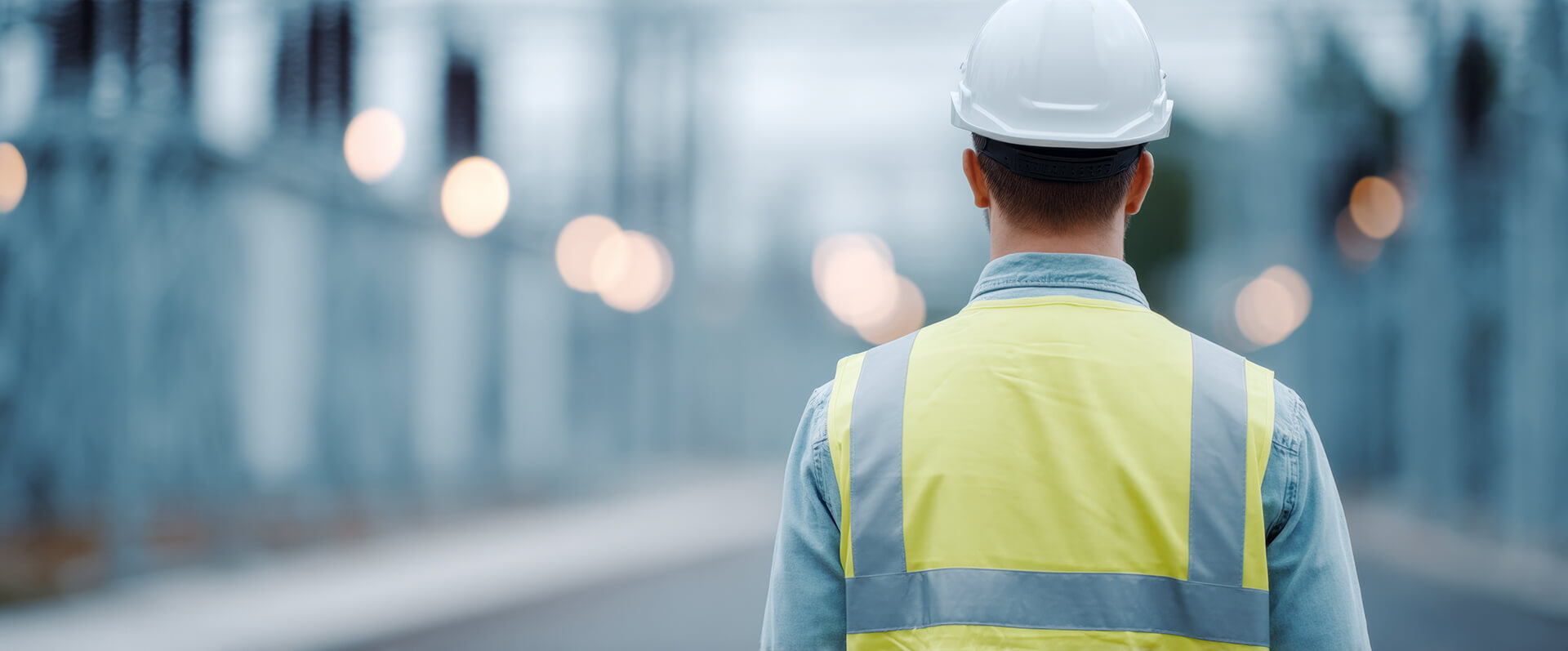 Profesional técnico con equipo de seguridad en instalaciones industriales