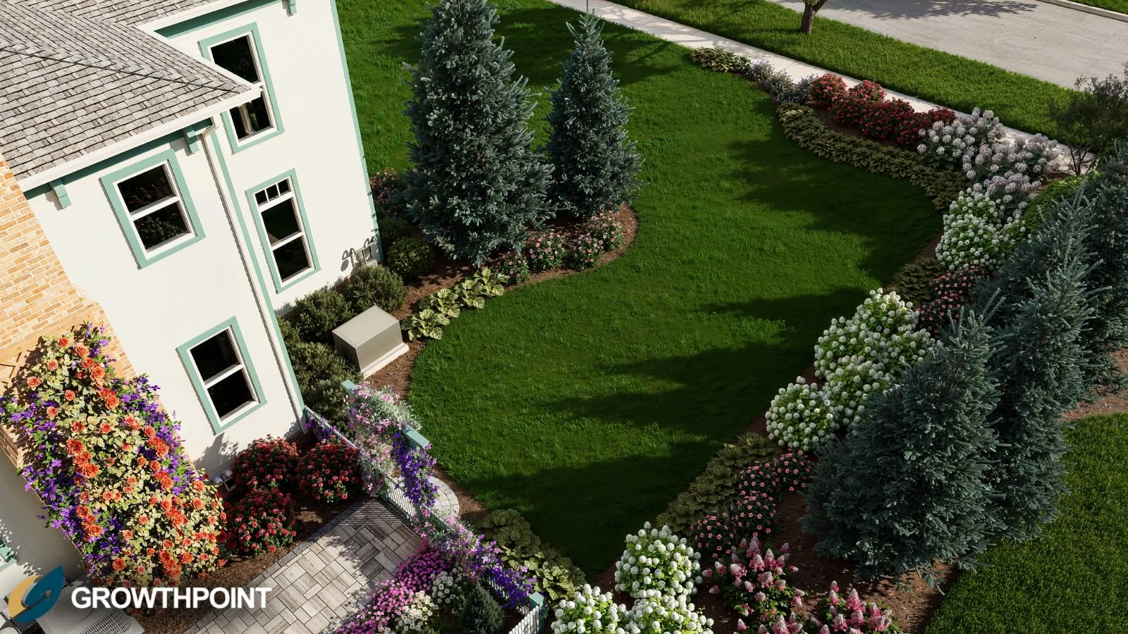 Curved Specimen Garden & Paver Walkway Master Plan