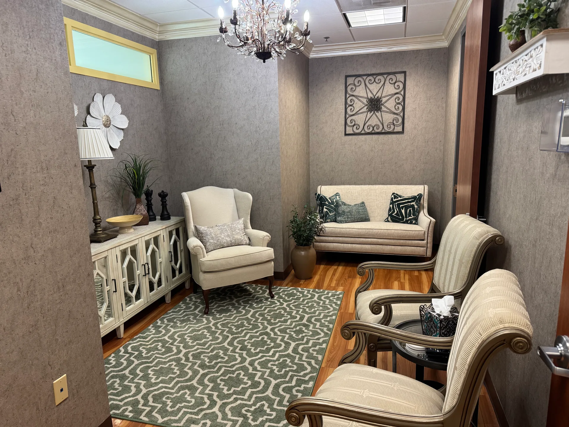 A comfortable consultation room at the Zest clinic in Columbia, MD