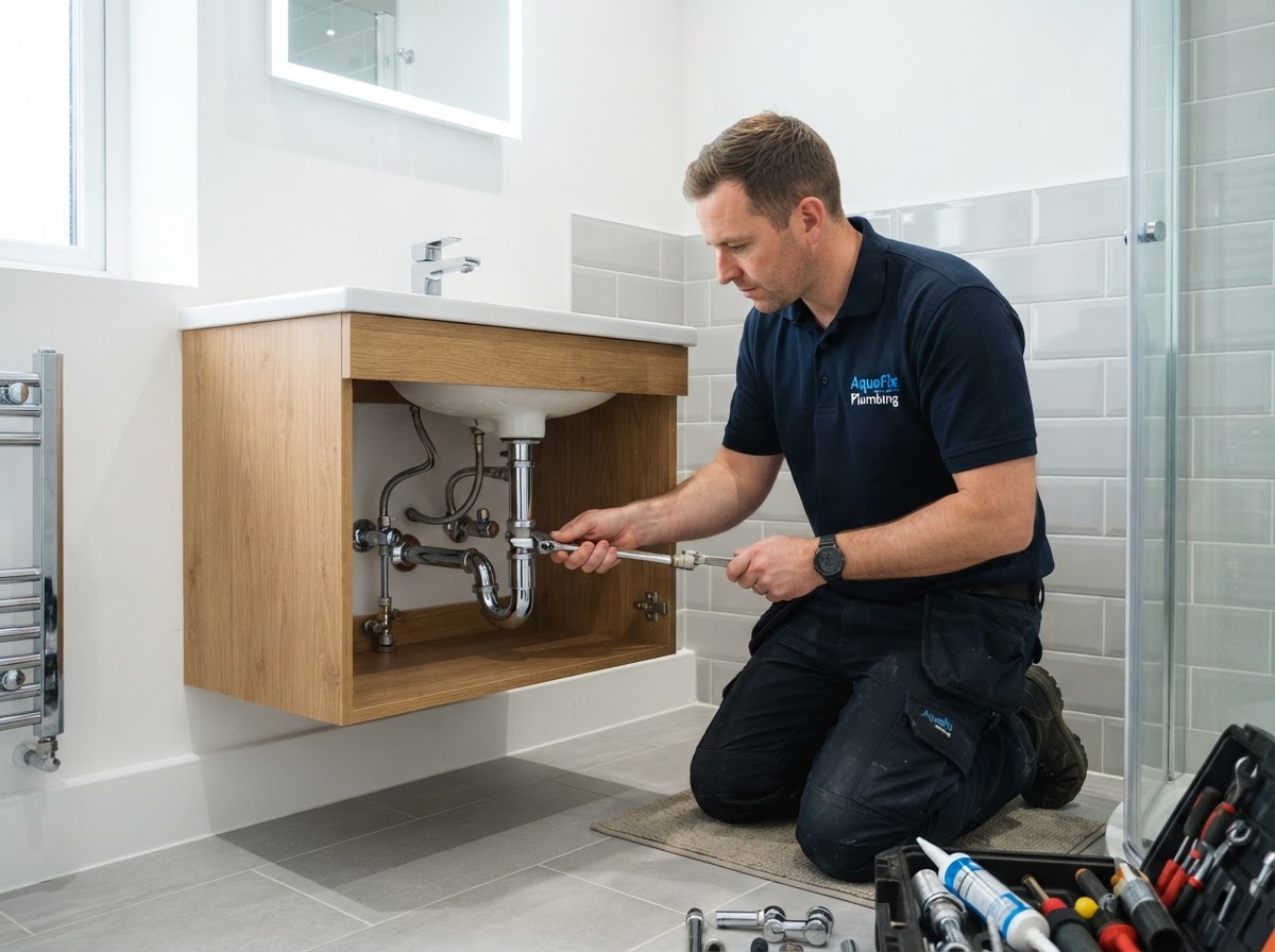 Fitting the shower — shower installation work