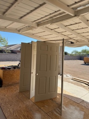 Exterior Multi-Door Spray Finishing Setup in Phoenix