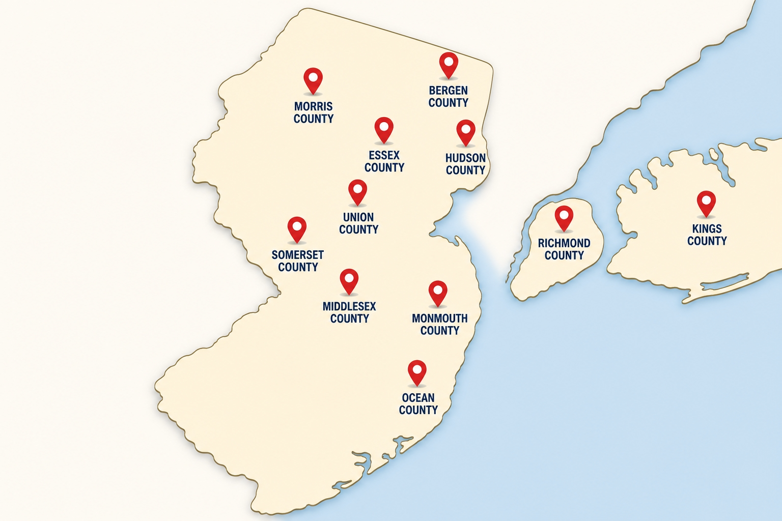 Map of Tools for Good service area across Northern New Jersey and Staten Island