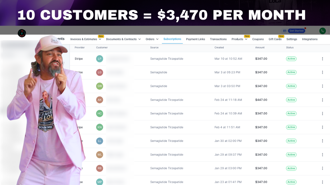 10 Customers = $3,470 Per Month