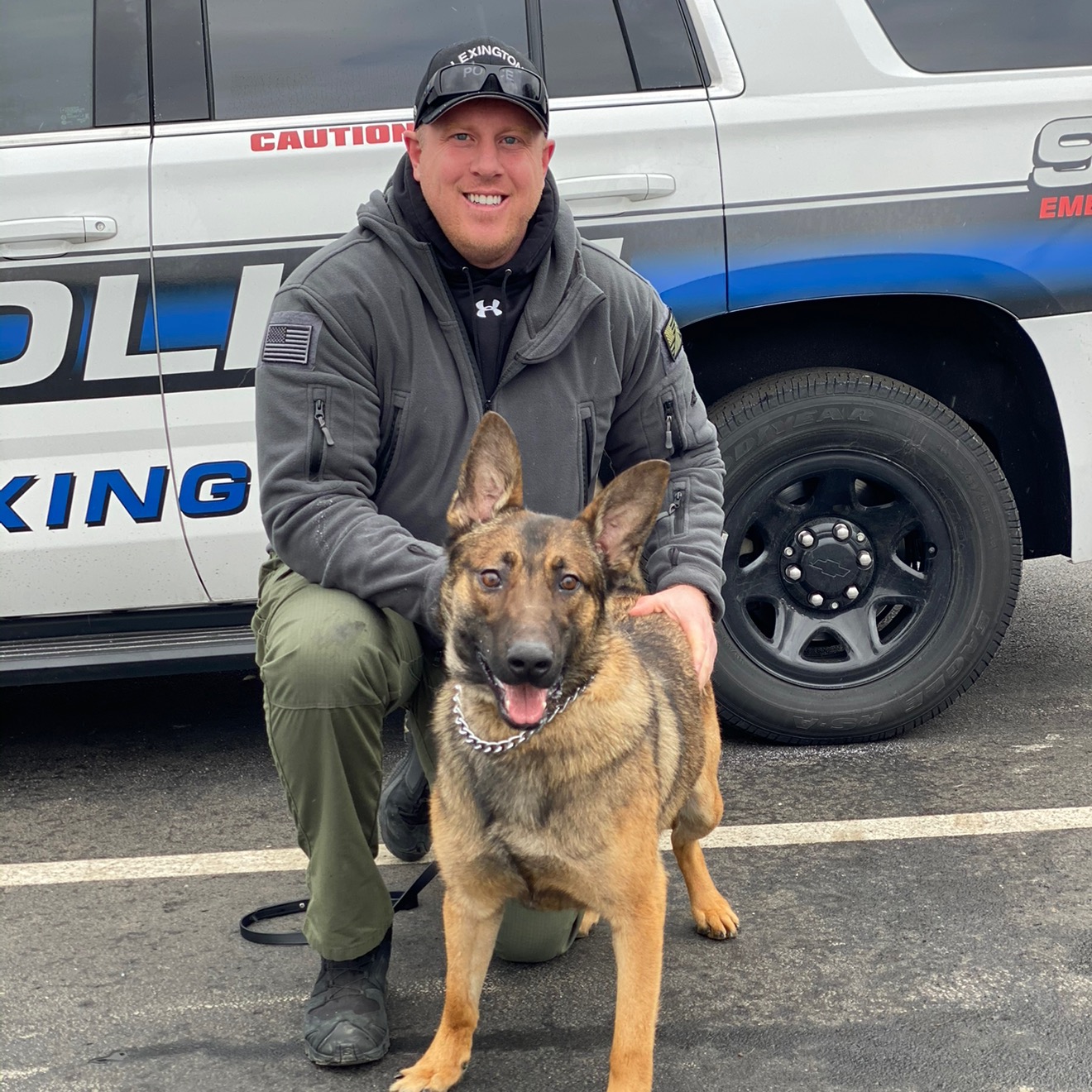 Jason Rothermund with Police K9 Partner on Cruiser Deployment