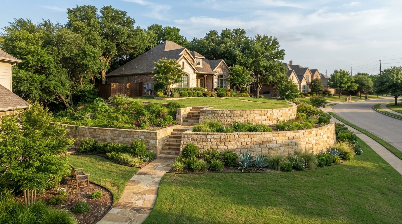 Allen, Texas residential neighborhood served by Durascapes landscaping and hardscaping