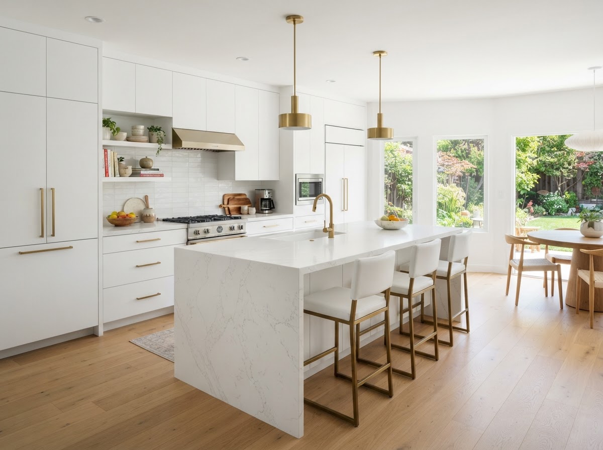 Modern White Kitchen Remodel
