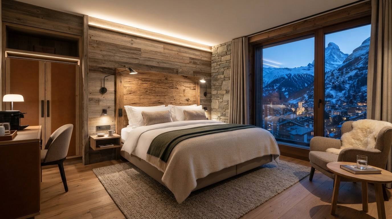 Modernes Boutique-Zimmer mit Kingsize-Bett