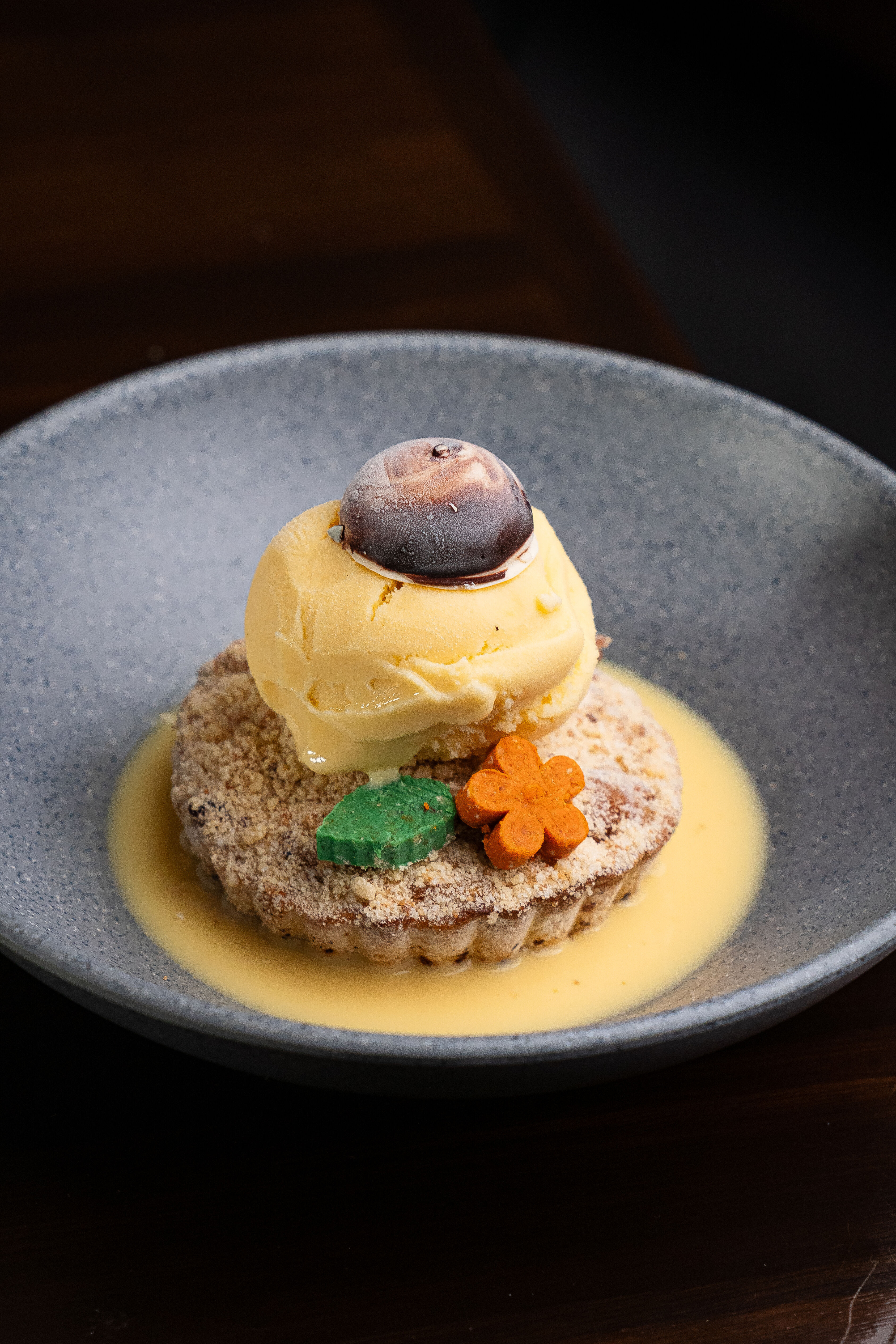 Warm Apple Tart with Ice Cream & Sweet Crème Anglaise