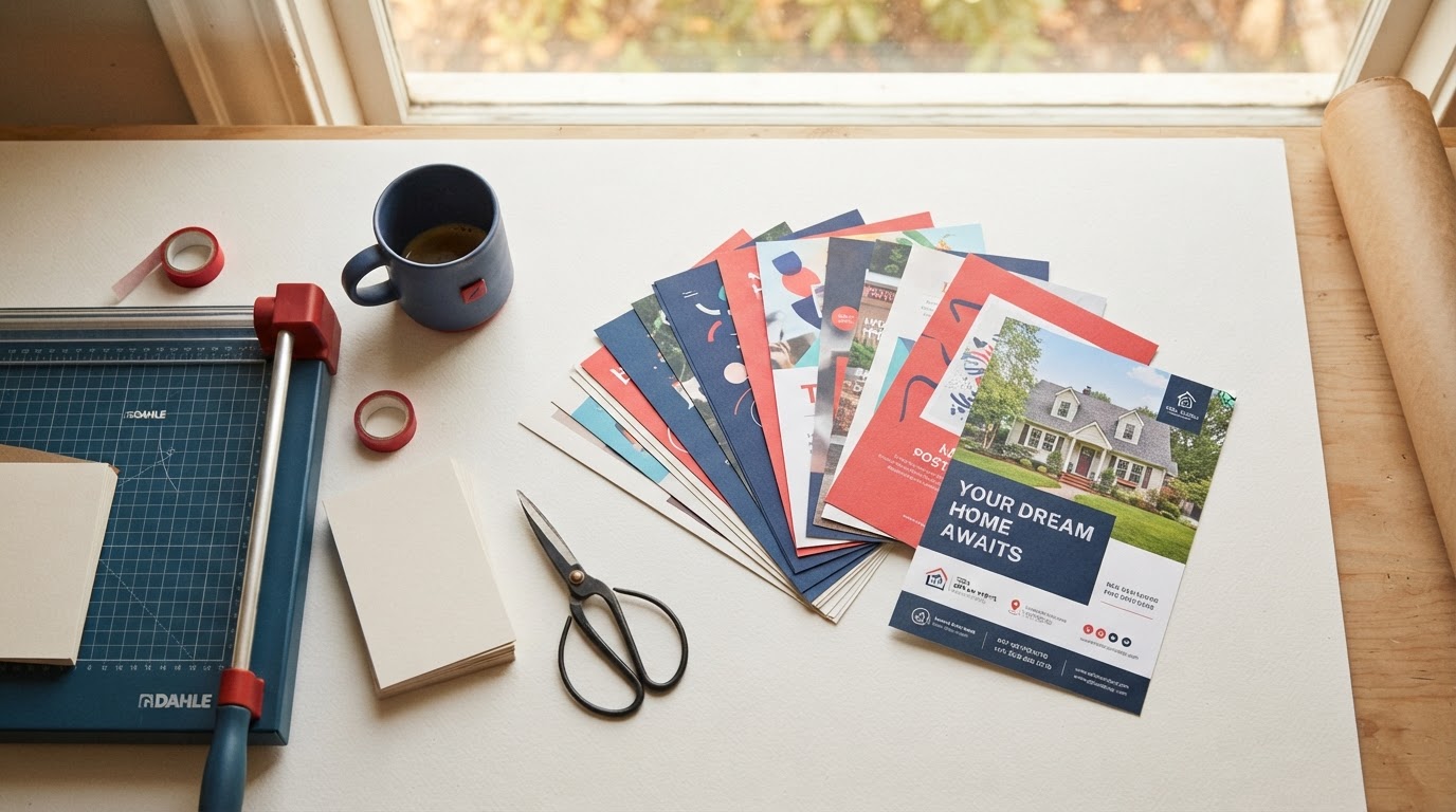 Freshly printed flyers and postcards from Mail Stop Print Studio