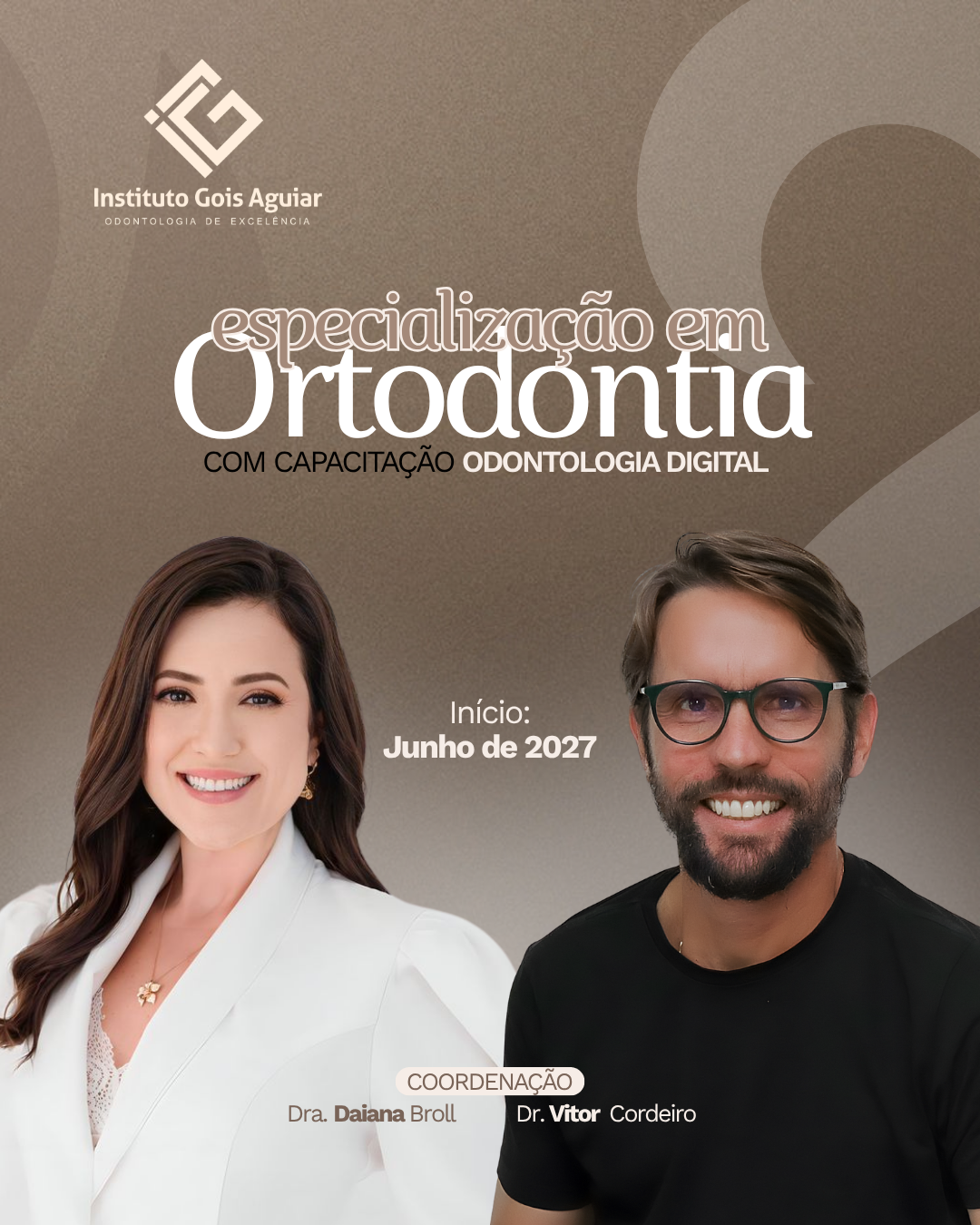 Arte oficial da Especialização em Ortodontia com Capacitação em Odontologia Digital — Instituto Gois Aguiar