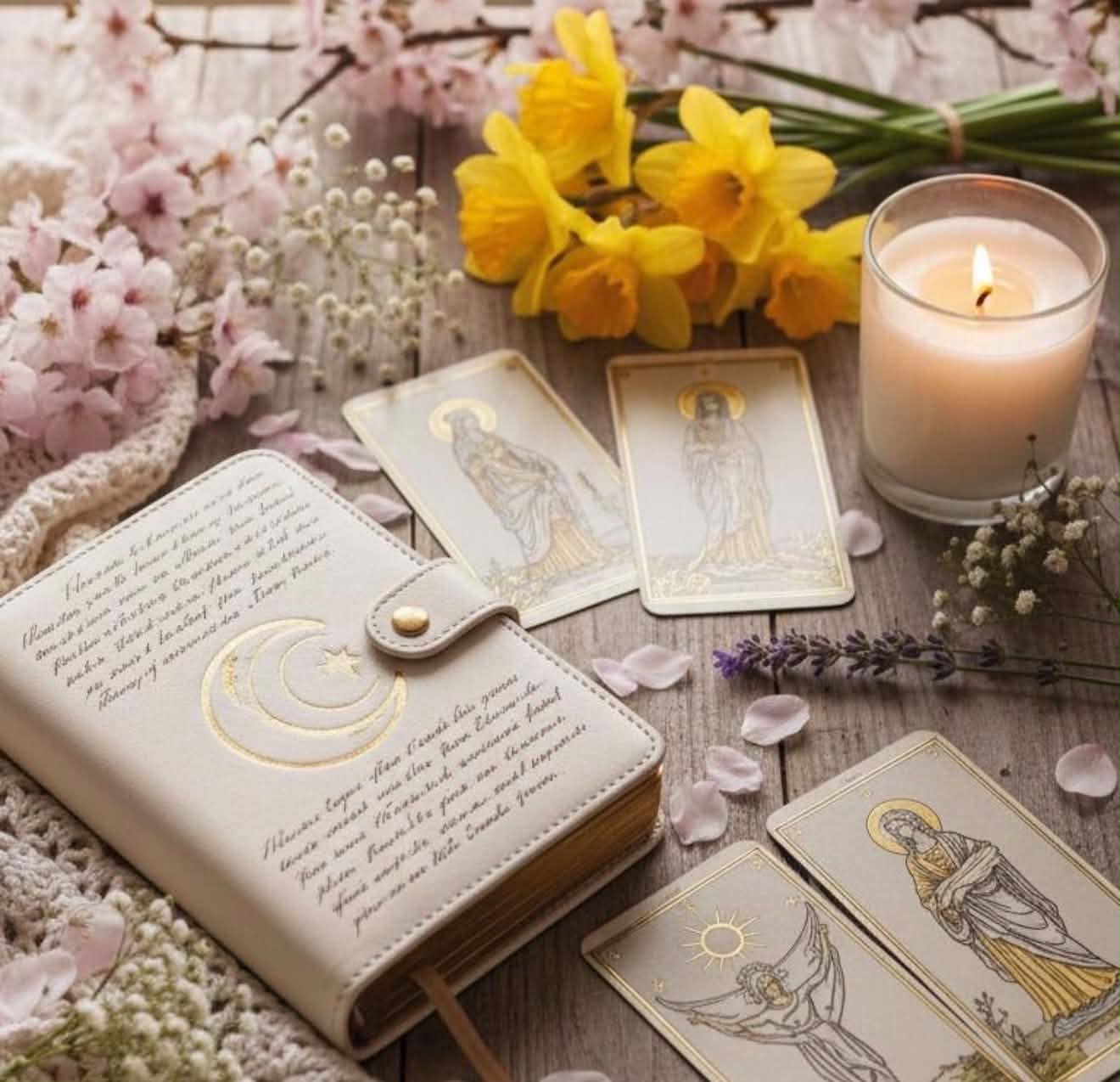 Daily Love & Life Reading subscription — mystical tarot arch with candlelight and celestial sky