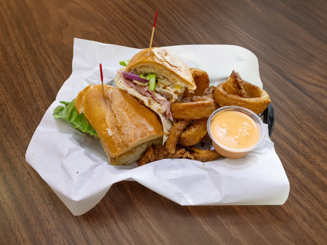 Toasted Sub & Onion Rings Basket