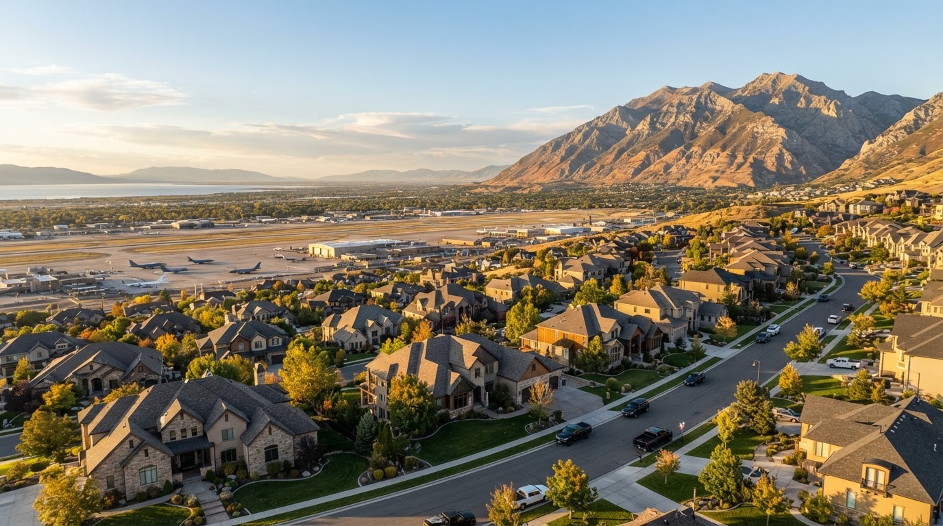Local architecture and landscaping in Clearfield, UT