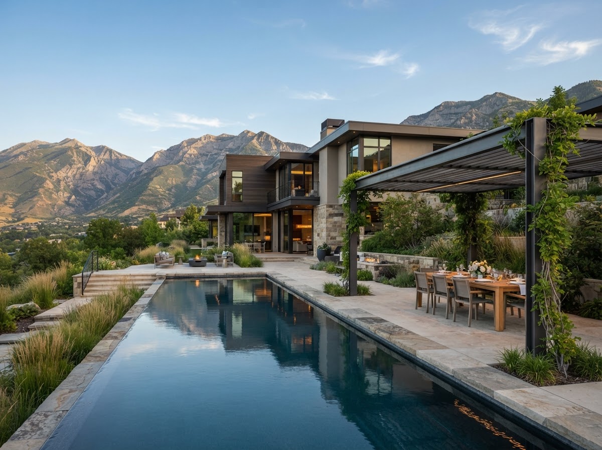 Local architecture and landscaping in Salt Lake City, UT