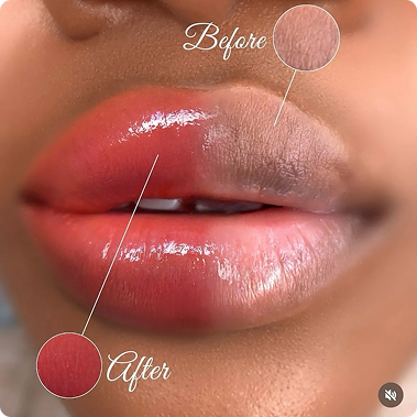 Original Pigment Lab lip blush before and after photograph