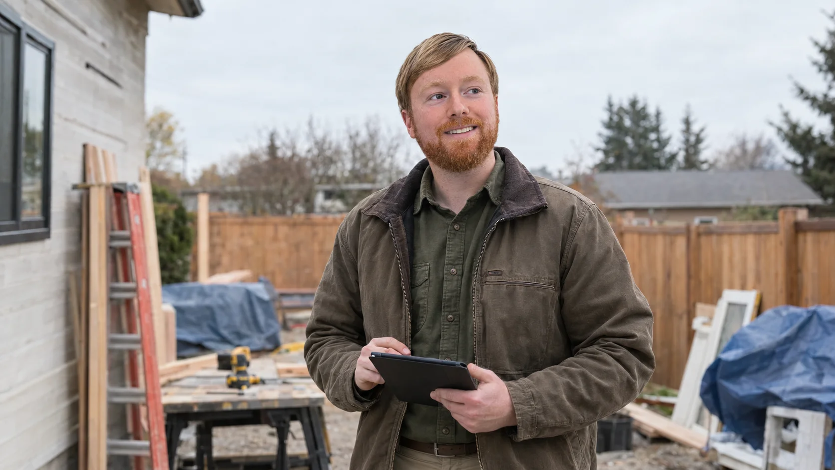 Garrett on site with local Oregon contractors