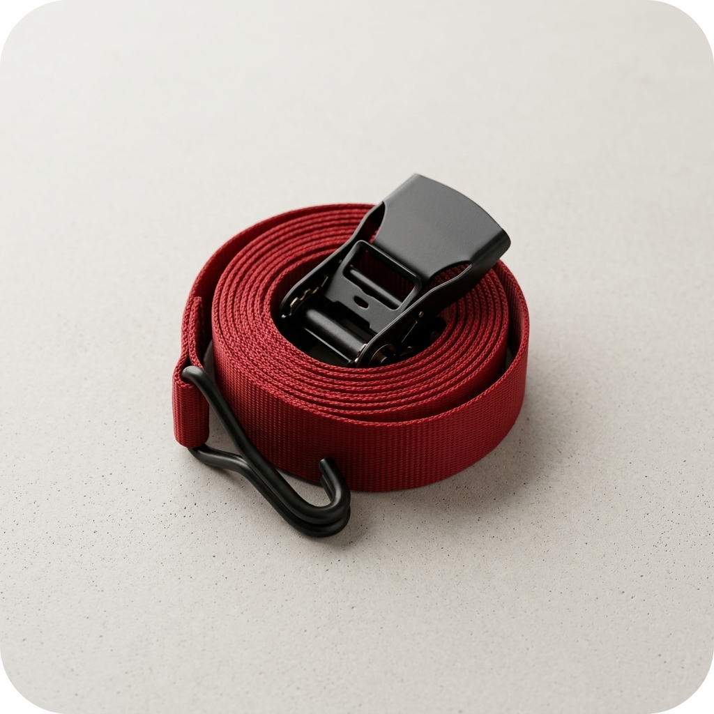 Red cargo strap and hook