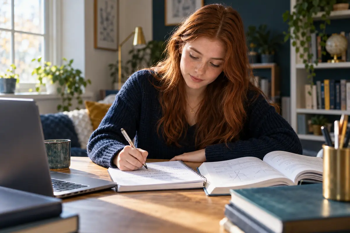 A secondary-school student independently preparing for advanced coursework