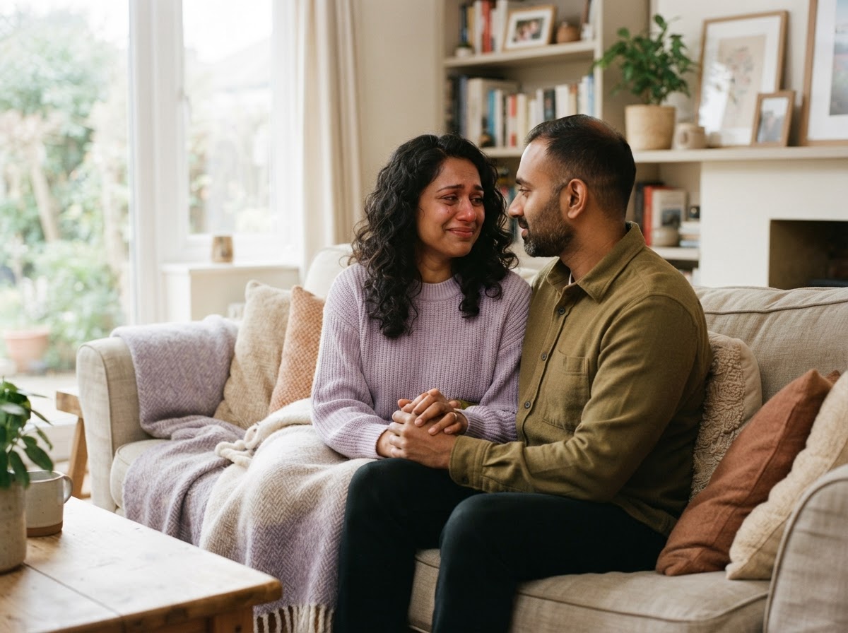 A diverse couple reconnecting and healing their relationship through couples therapy