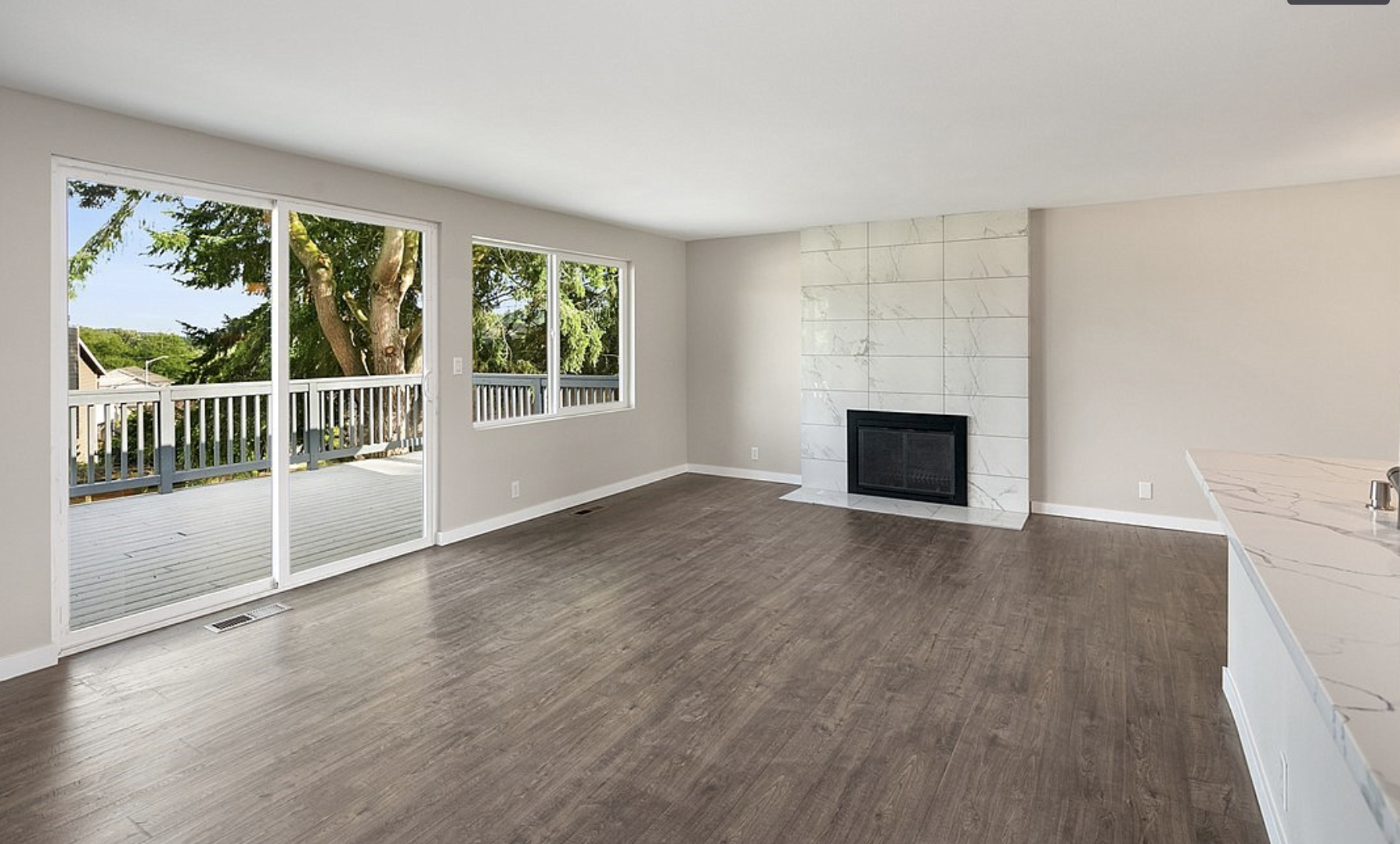 Spacious Living Room & Slider