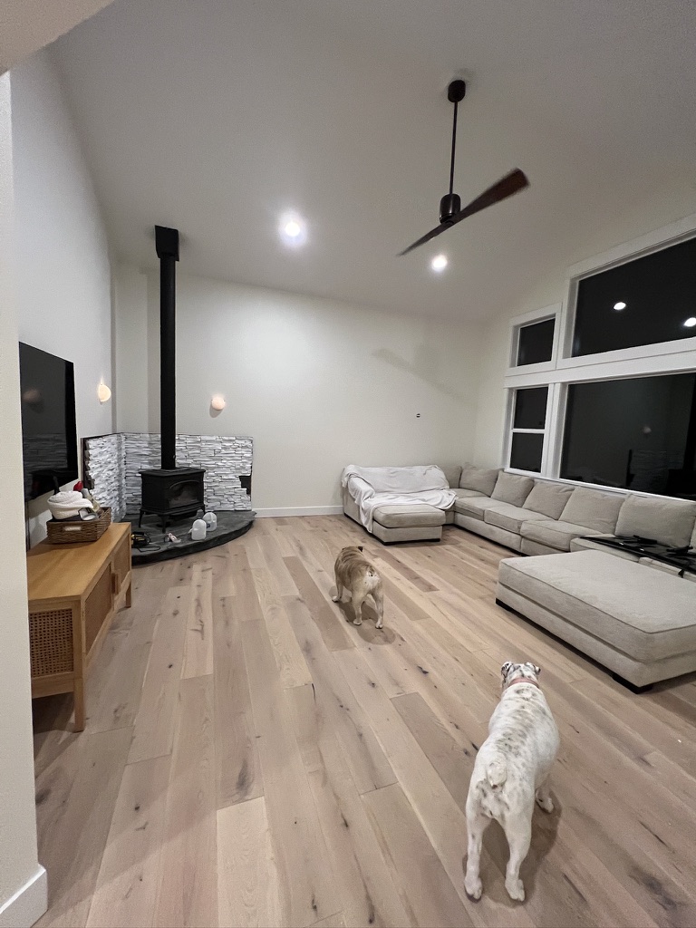 Living room transformed with engineered hardwood flooring