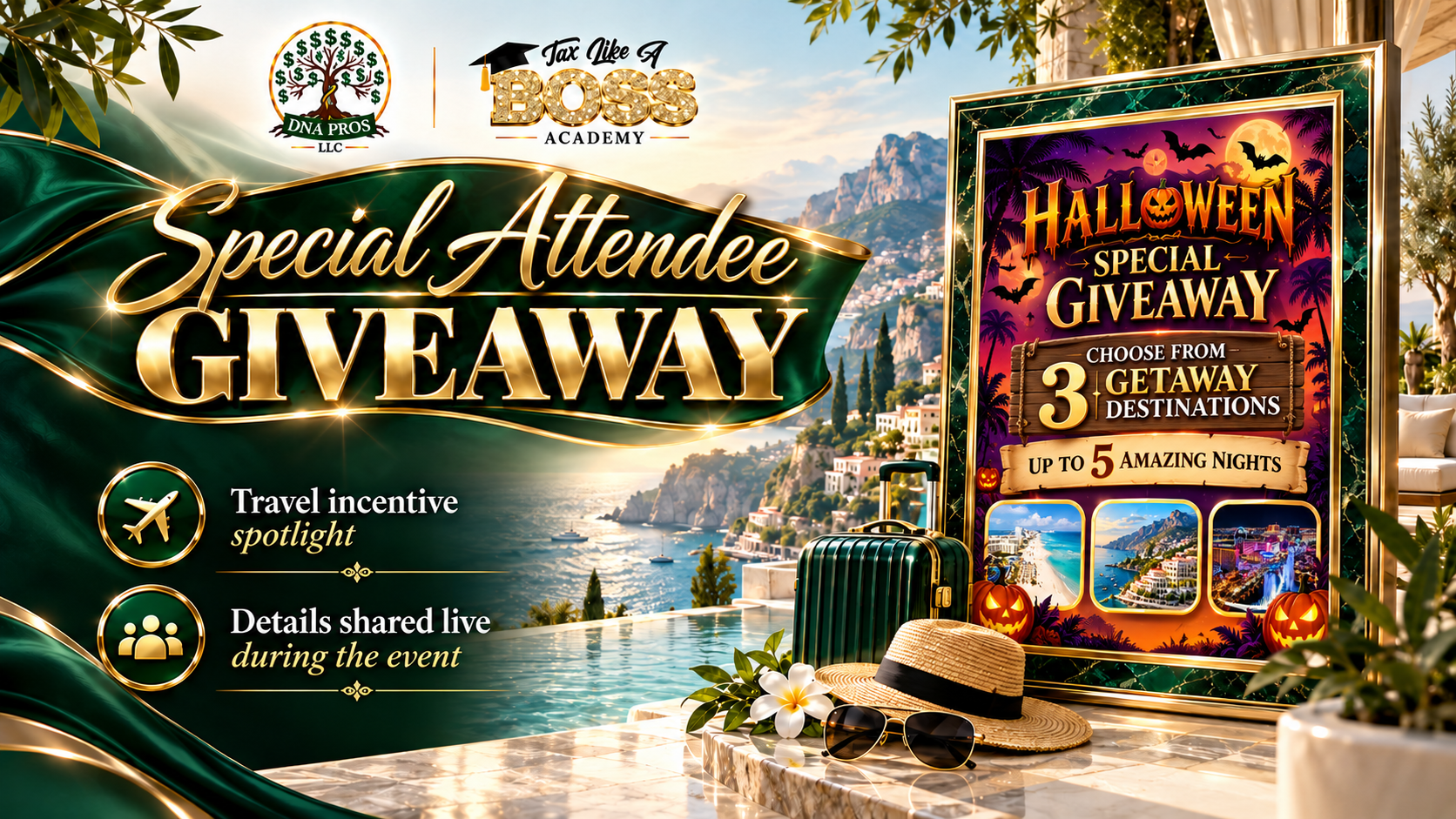 Special Attendee Vacation Giveaway Flyer