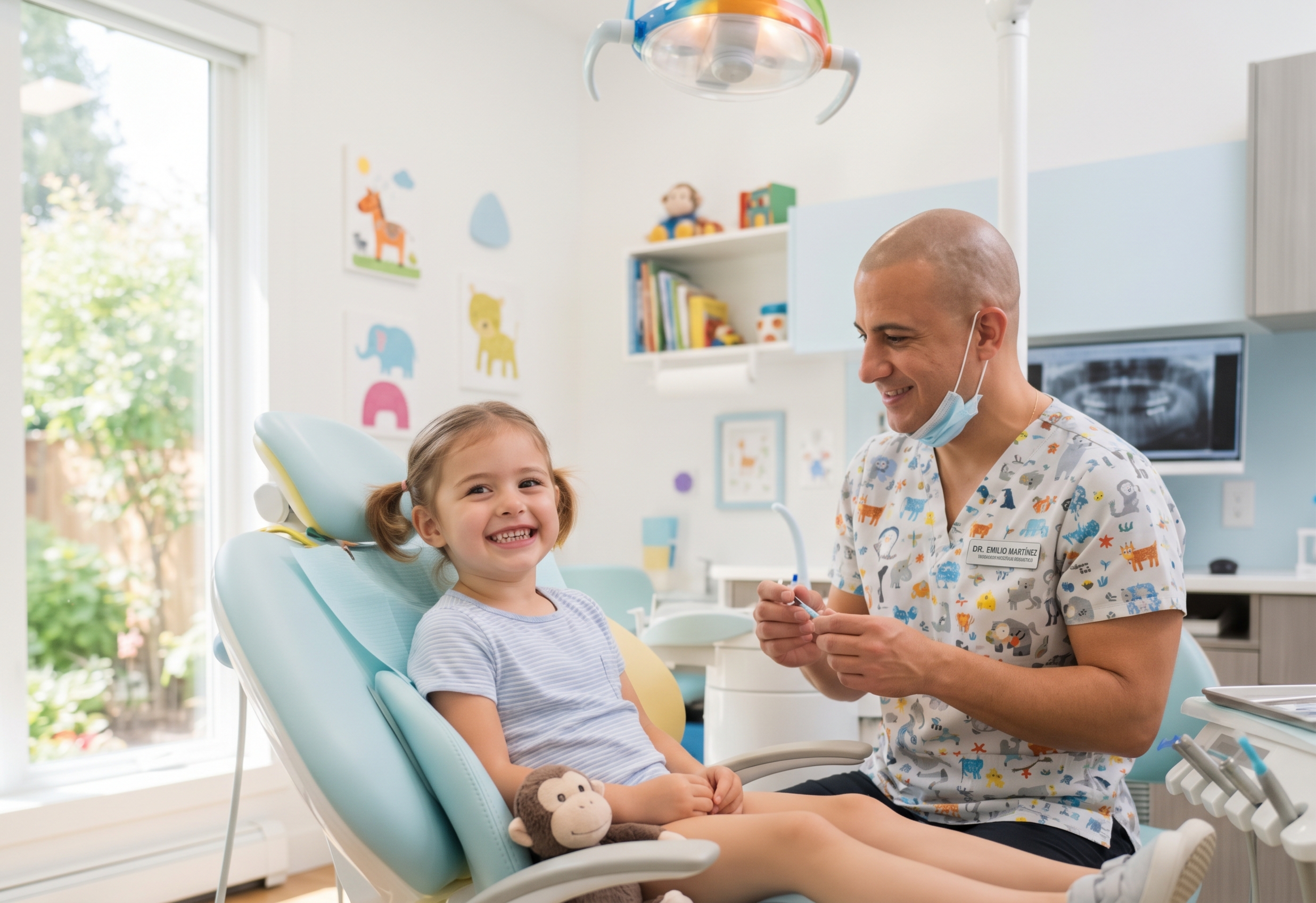Dr. Alberto Emilio Martínez con paciente infantil en Denti SLP