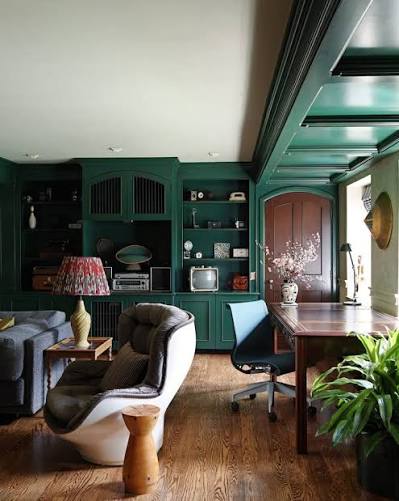 Argyll House emerald green library and study lounge