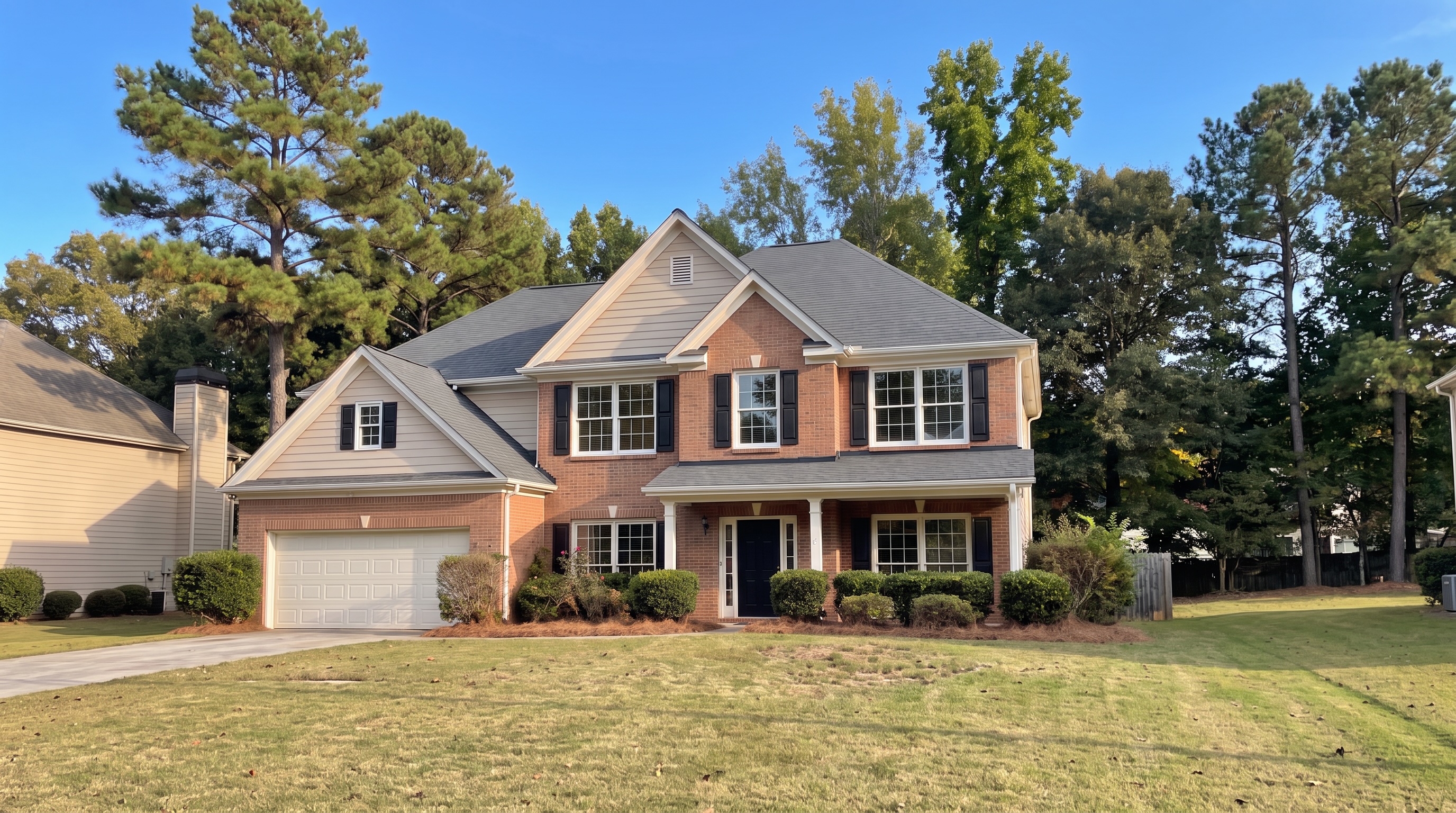 After — Full home ProVia window replacement & black shutters, Fayetteville, GA