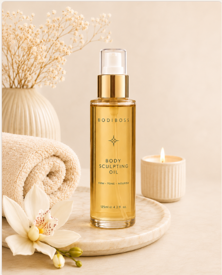 BodiBoss Sculpting Luxury Body Oil, 125ml gold bottle
