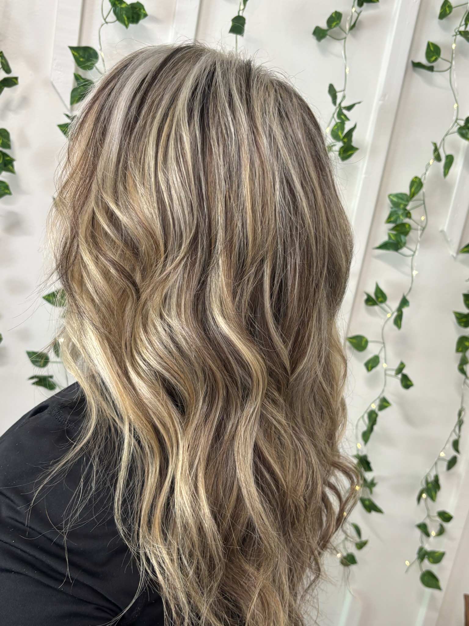 Multi-tonal blonde and soft bronde balayage waves with deep dimension by Kalene