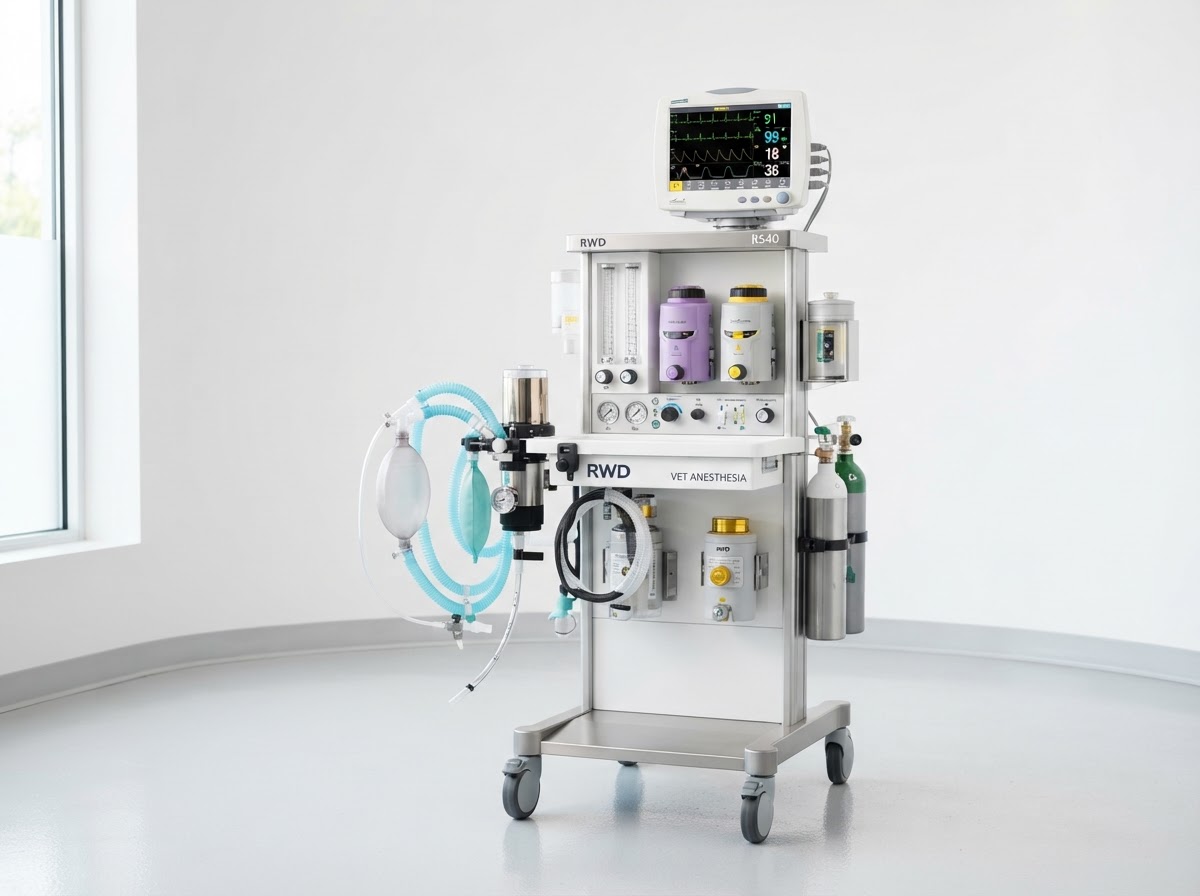 Veterinary anesthesia machine in an animal clinic