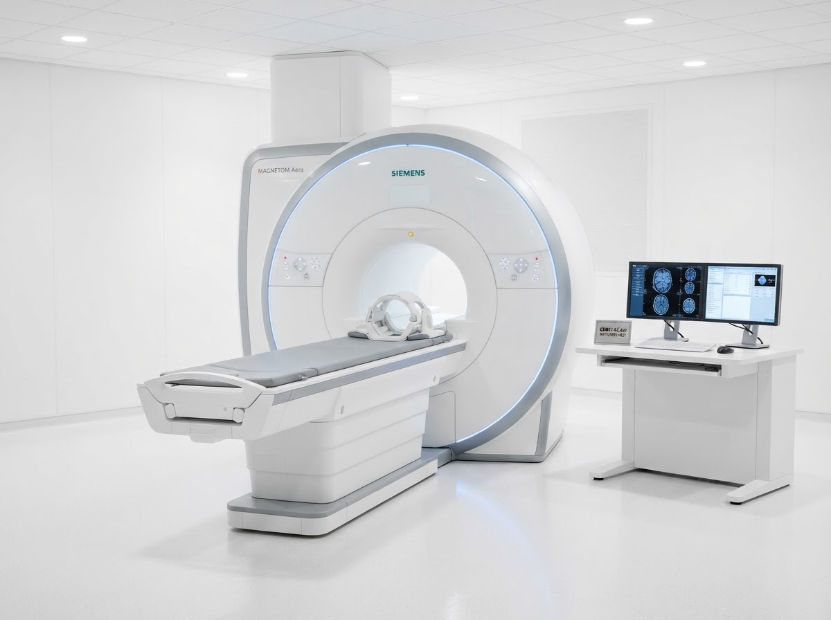 Refurbished MRI scanner in a hospital imaging room