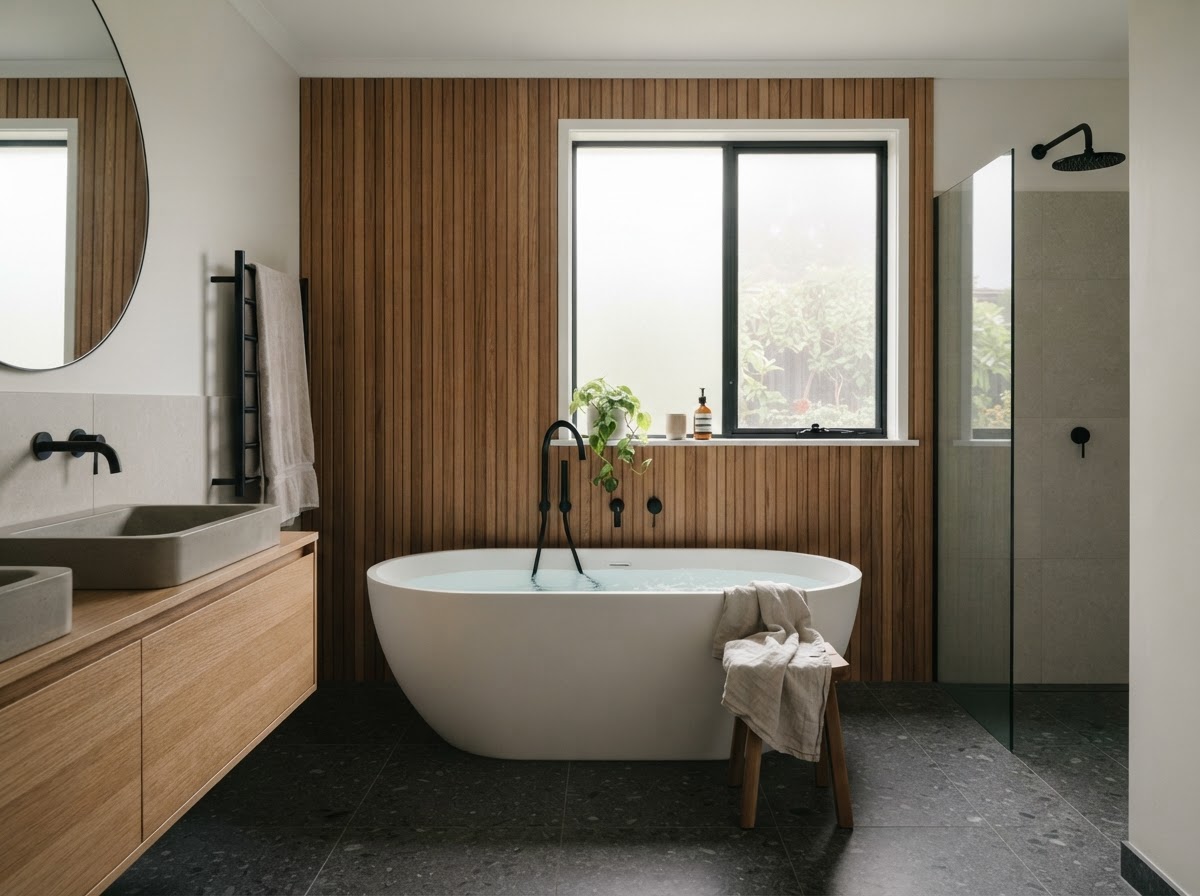Freestanding bath bathroom design