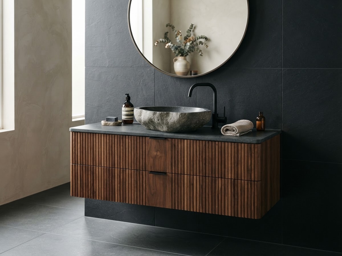 Vanity close-up in a Mitchell bathroom renovation