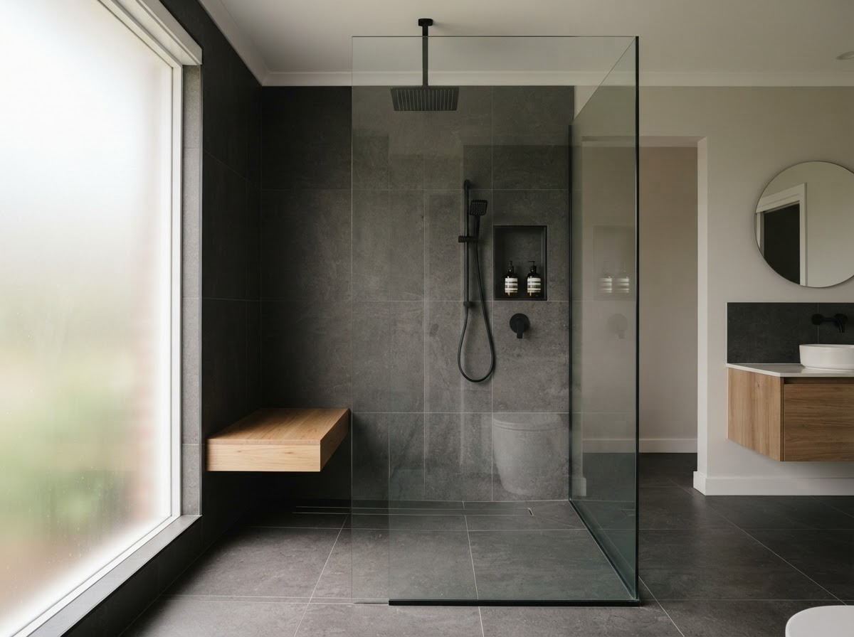 Walk-in shower bathroom design