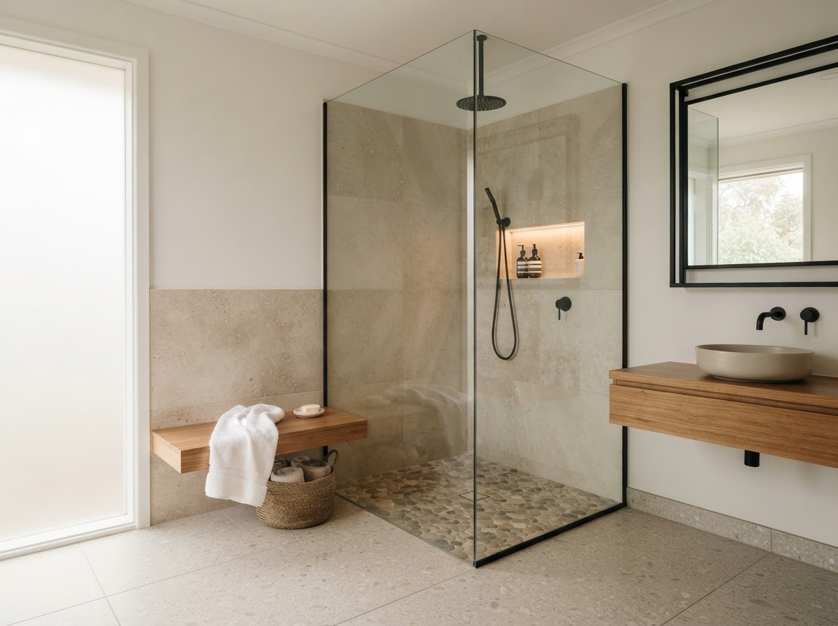 Corner shower bathroom design