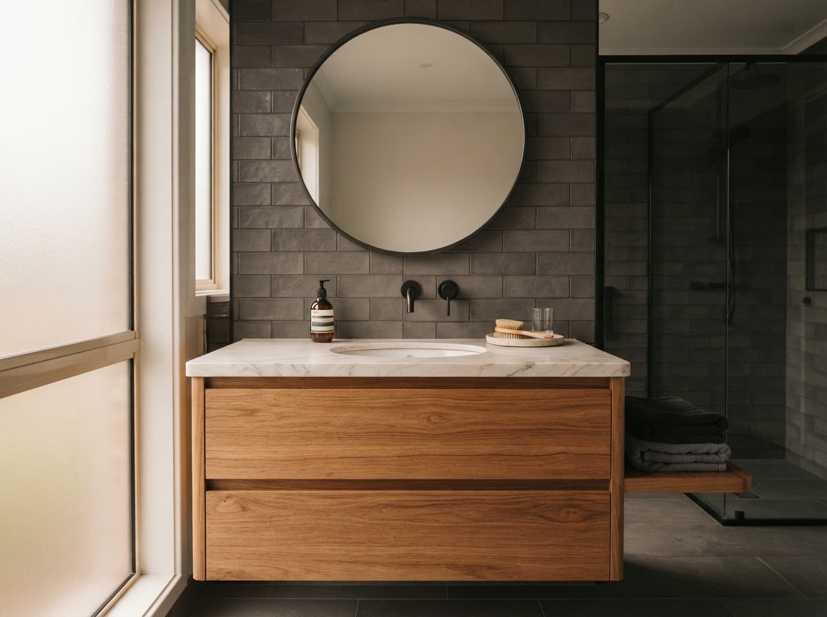 Vanity close-up in a Pearce bathroom renovation