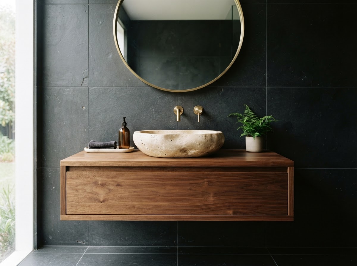 Vanity close-up in a Stirling bathroom renovation