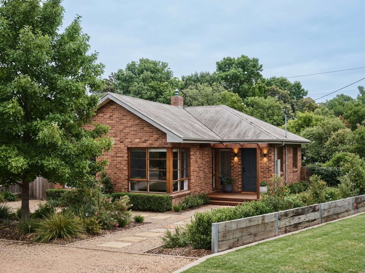 Older Canberra brick home with corrugated cement-sheet roof for bonded asbestos removal