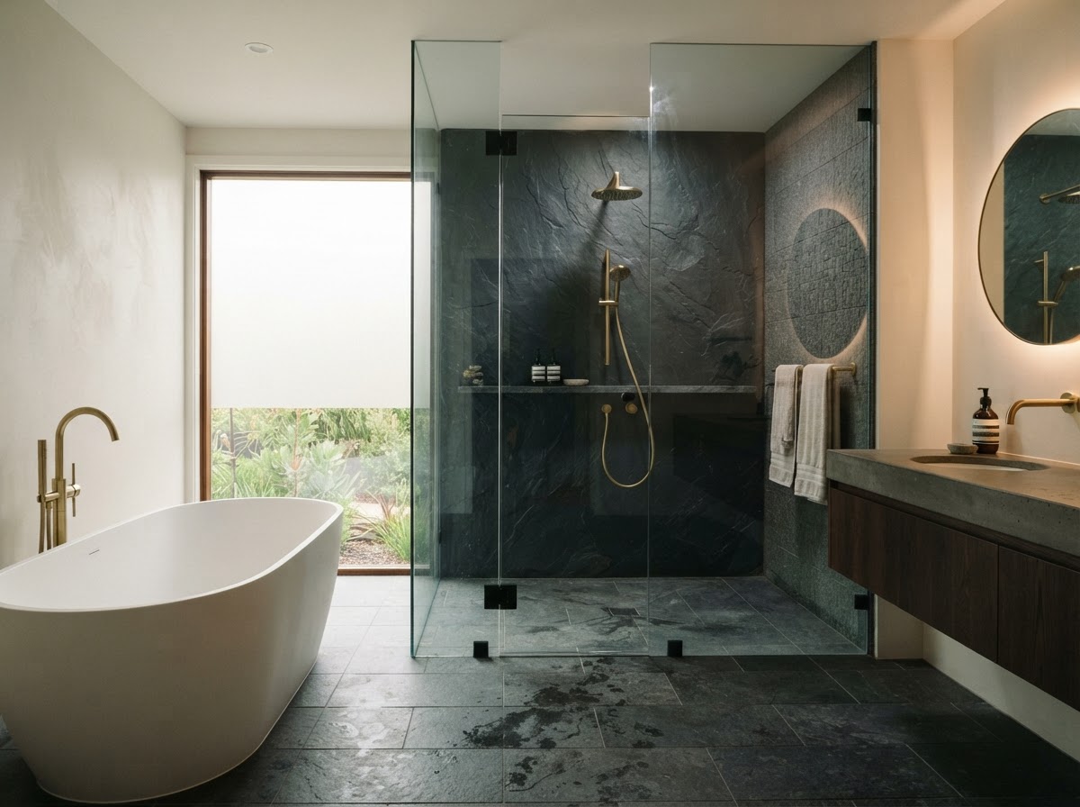 Wet-room style bathroom design