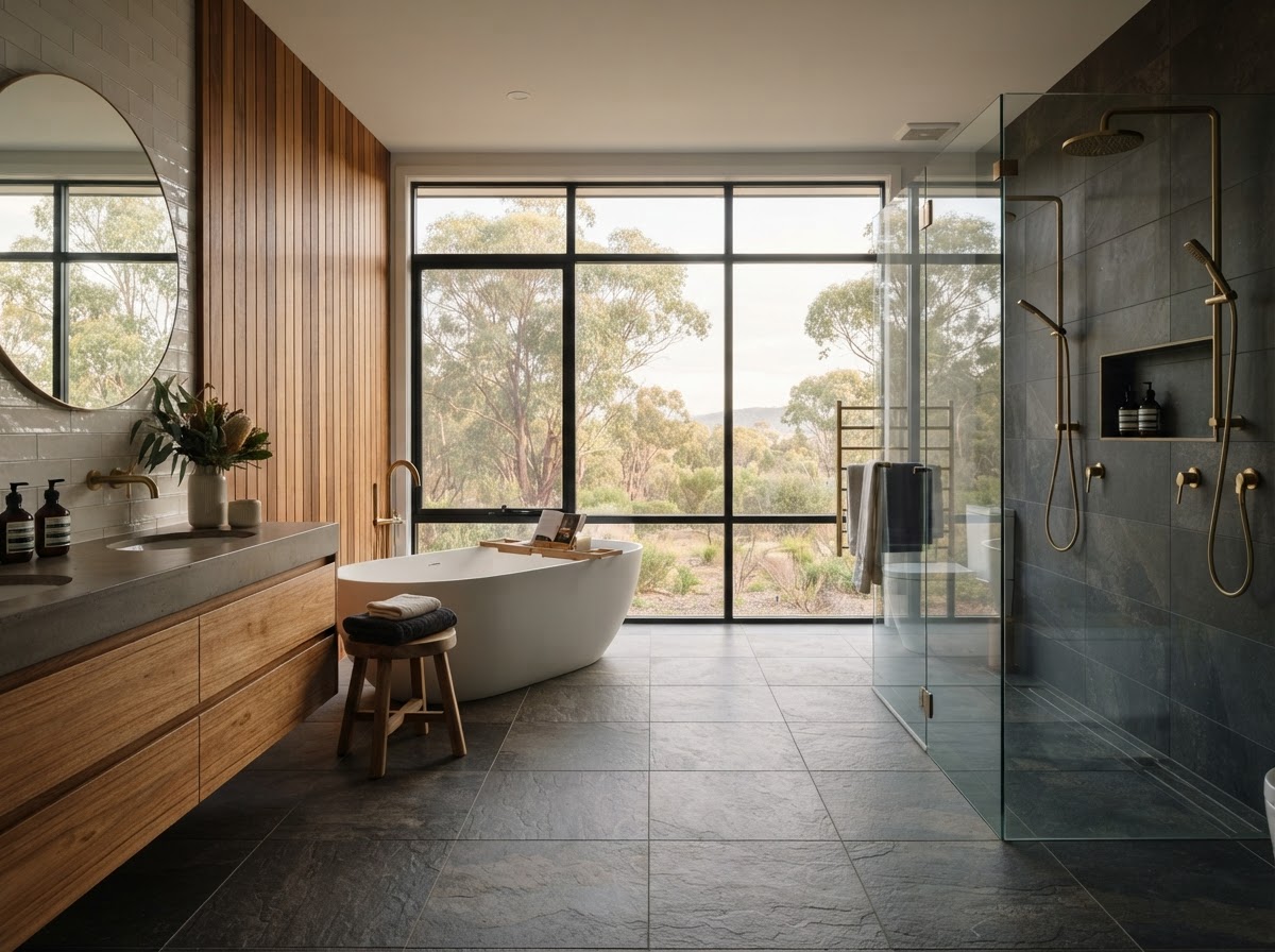 Large family bathroom design