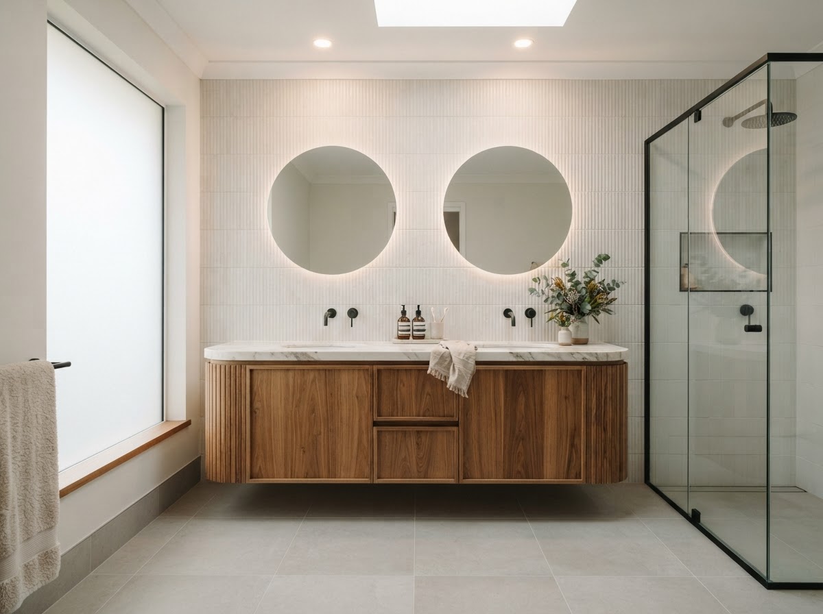 Double vanity bathroom design
