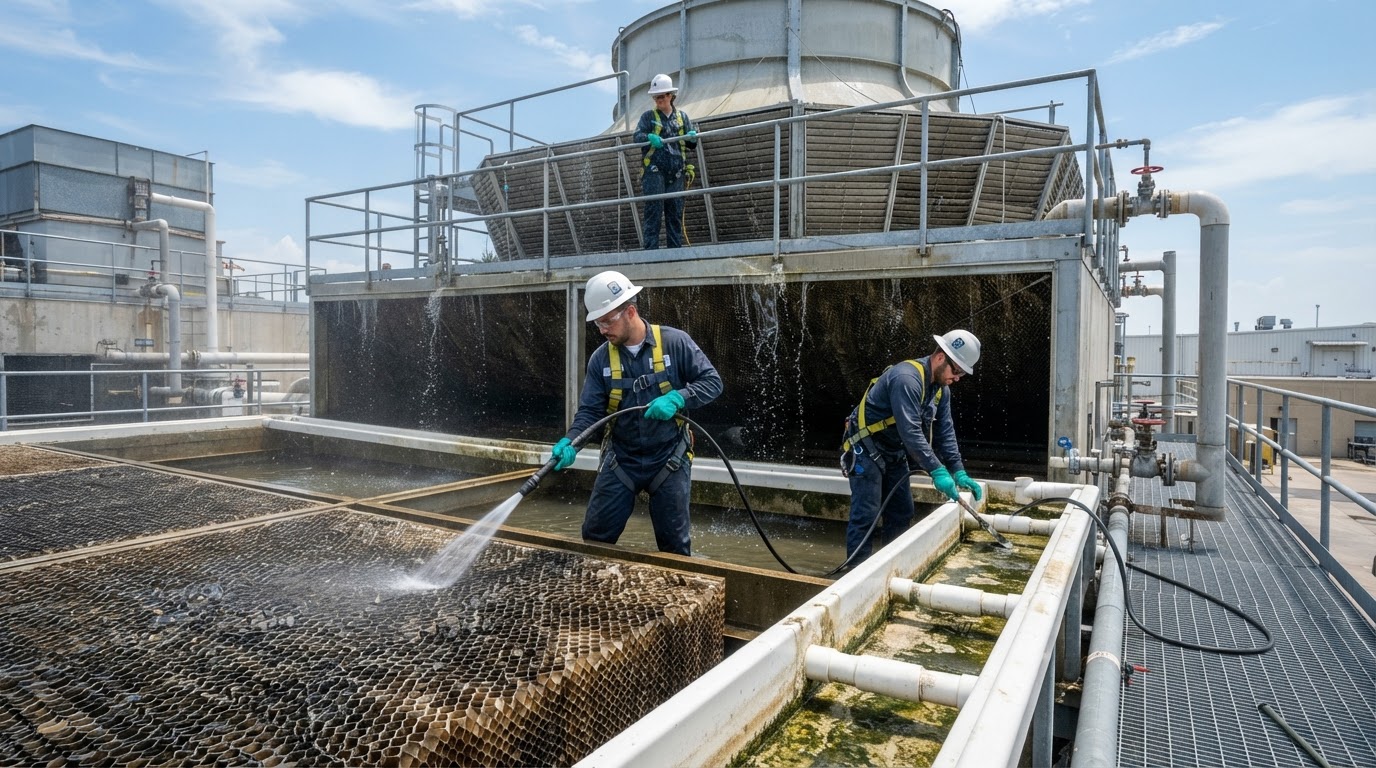 Cooling Tower Maintenance Belfast & Northern Ireland — illustrative engineering image for social media post