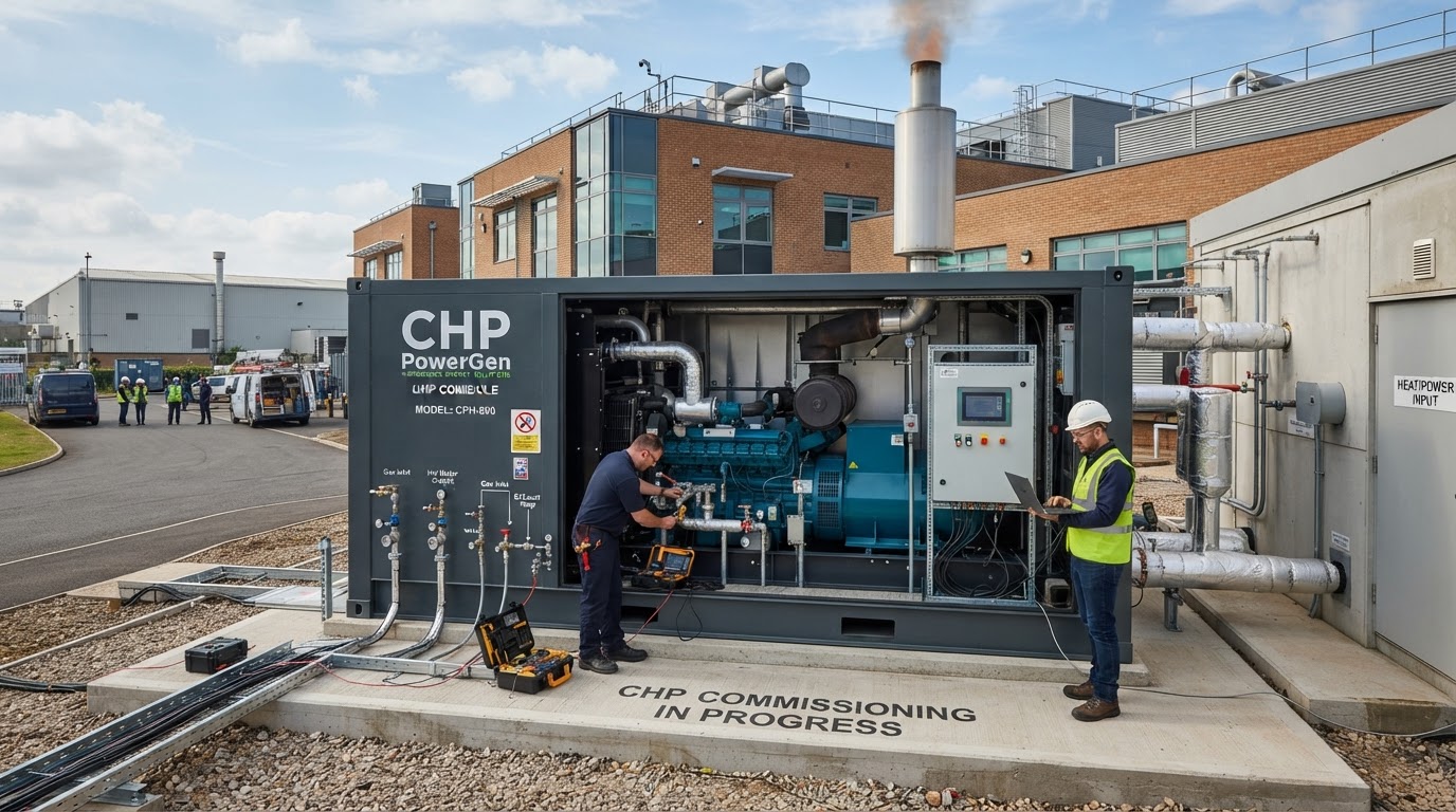 Combined Heat and Power Installation Belfast & Northern Ireland — illustrative engineering image for social media post