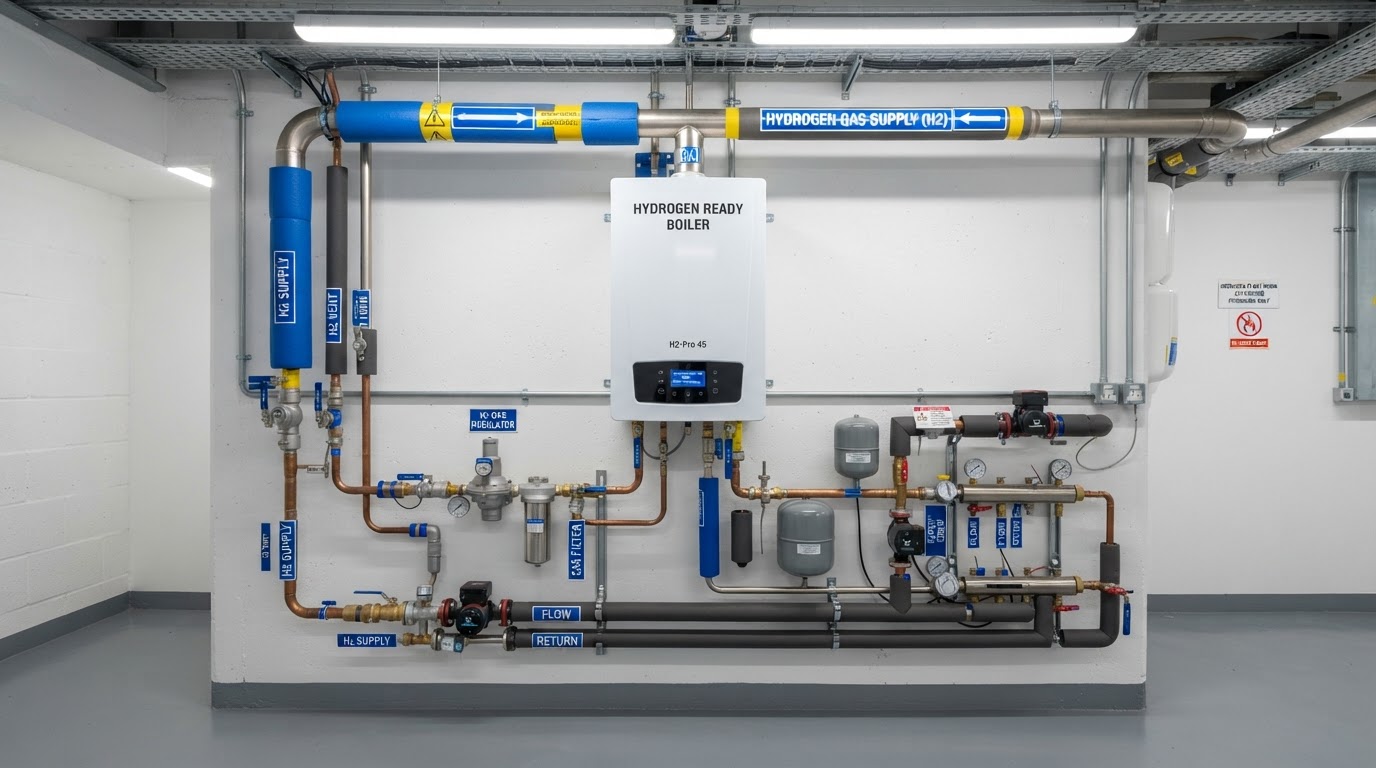 Hydrogen Heating Systems Belfast & Northern Ireland — illustrative engineering image for social media post