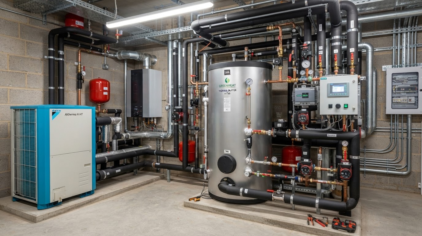 Hybrid Heating Systems Belfast & Northern Ireland — illustrative engineering image for social media post